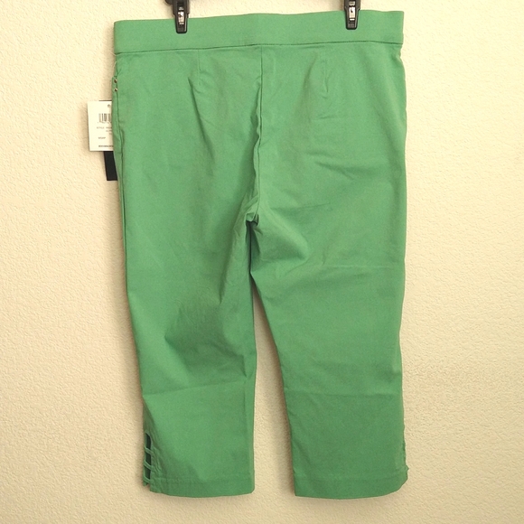 NWT 89th Madison Green Capri Tummy Control Stretch Pants Size 10 Pockets - Picture 6 of 6